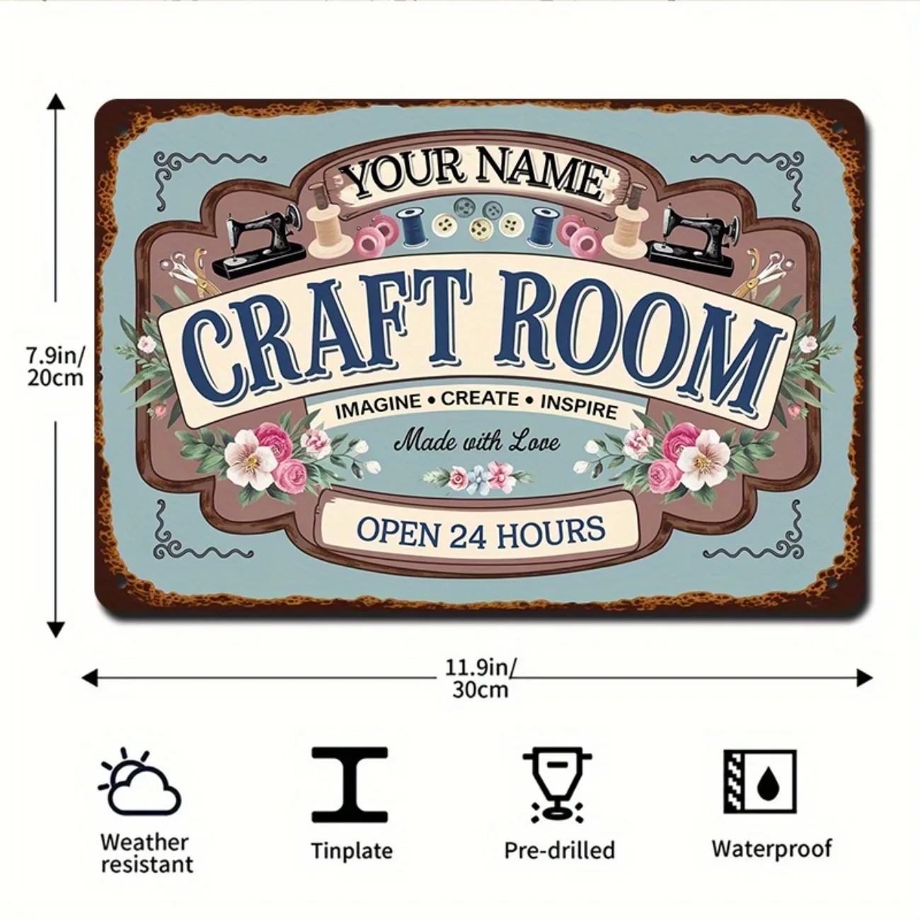 Art And Craft Studio - Custom Name Metal Craft Room Sign