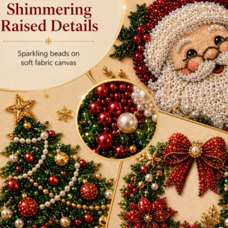 Art And Craft For Xmas - 3D Christmas Pearl Rhinestone Painting Kit