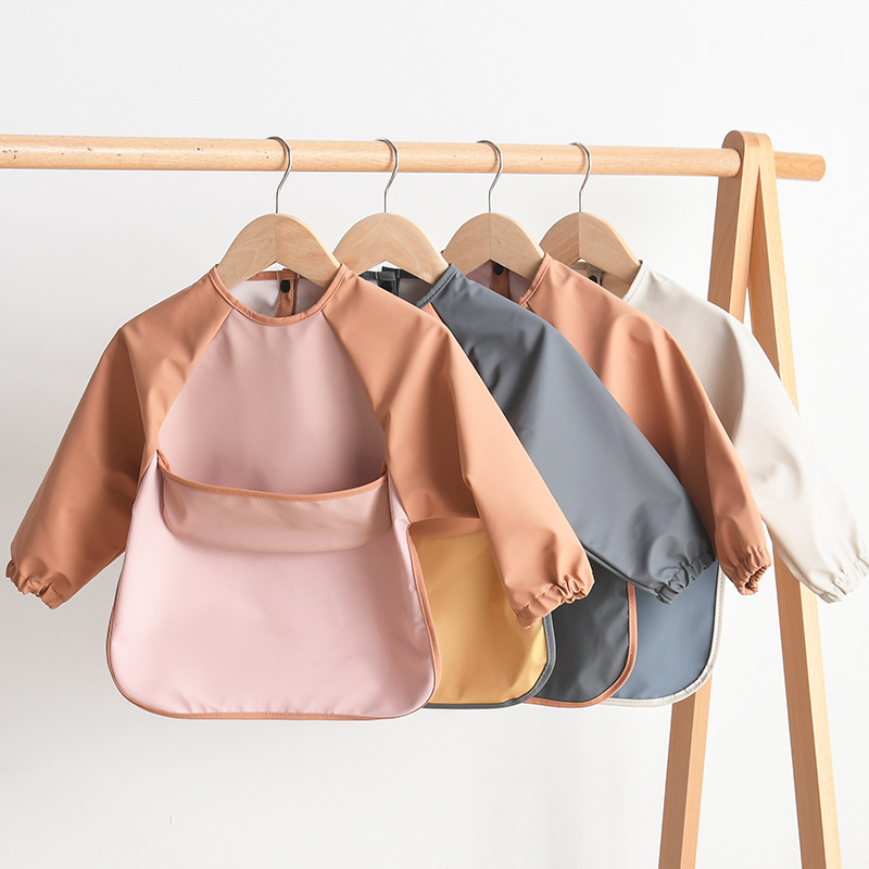 Kids Baby Long Sleeved PU Bibs - Art Craft And Cloth 评论和价格