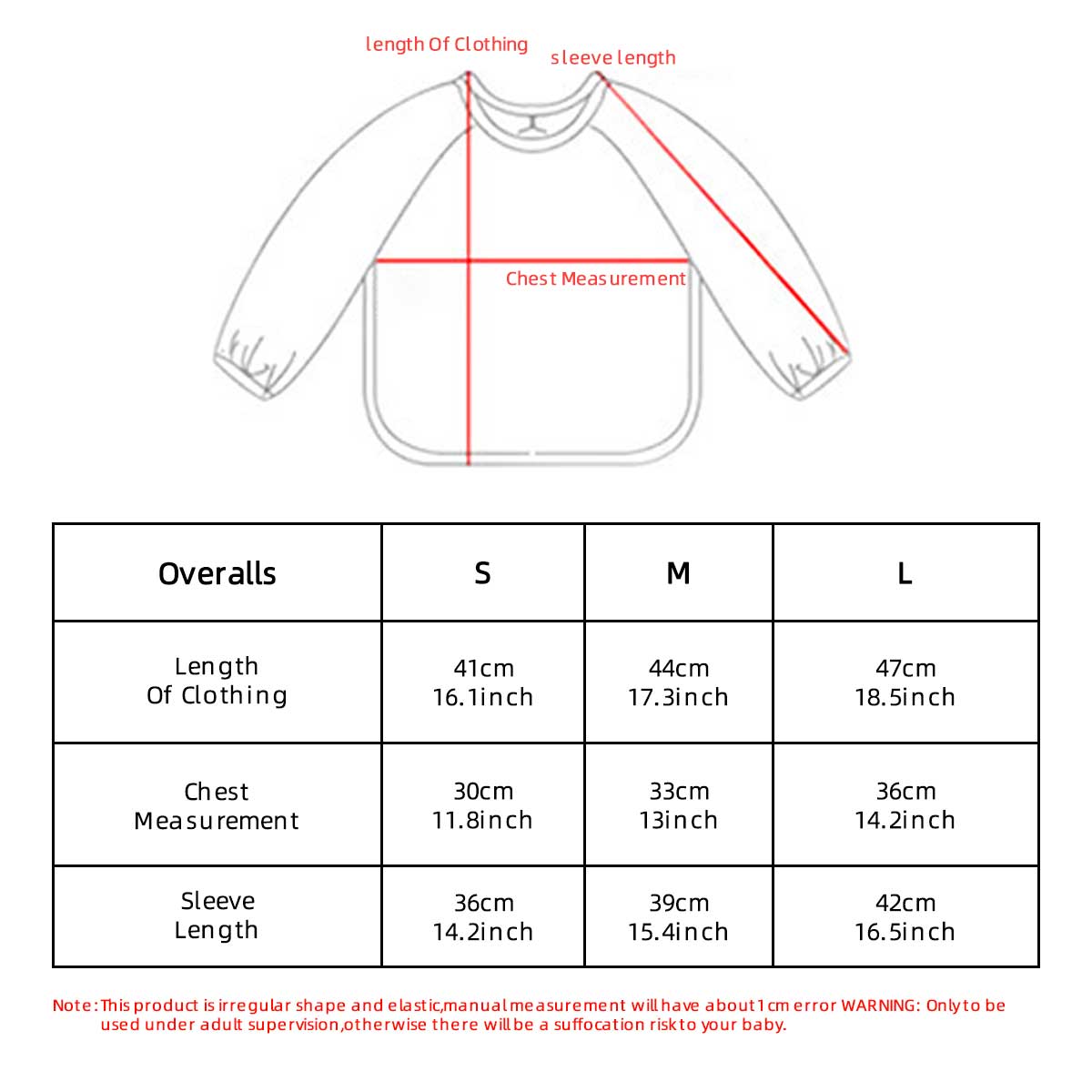 Kids Baby Long Sleeved PU Bibs - Art Craft And Cloth 评论和价格
