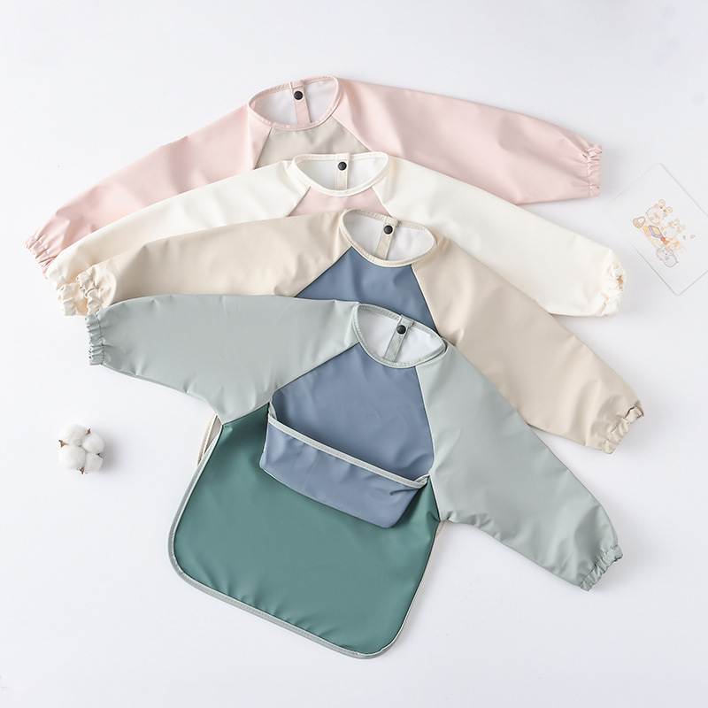 Kids Baby Long Sleeved PU Bibs - Art Craft And Cloth 评论和价格