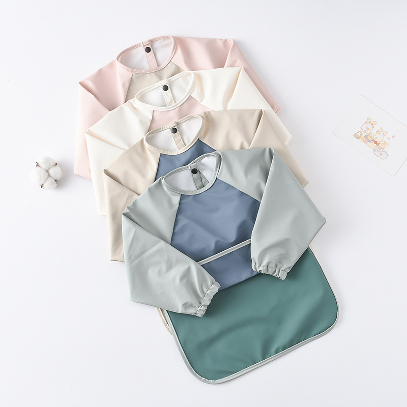 Kids Baby Long Sleeved PU Bibs - Art Craft And Cloth 评论和价格