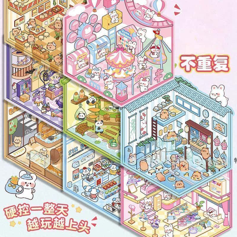Miniature 3D Scene Stickers DI - Art Craft Materials 评论和价格