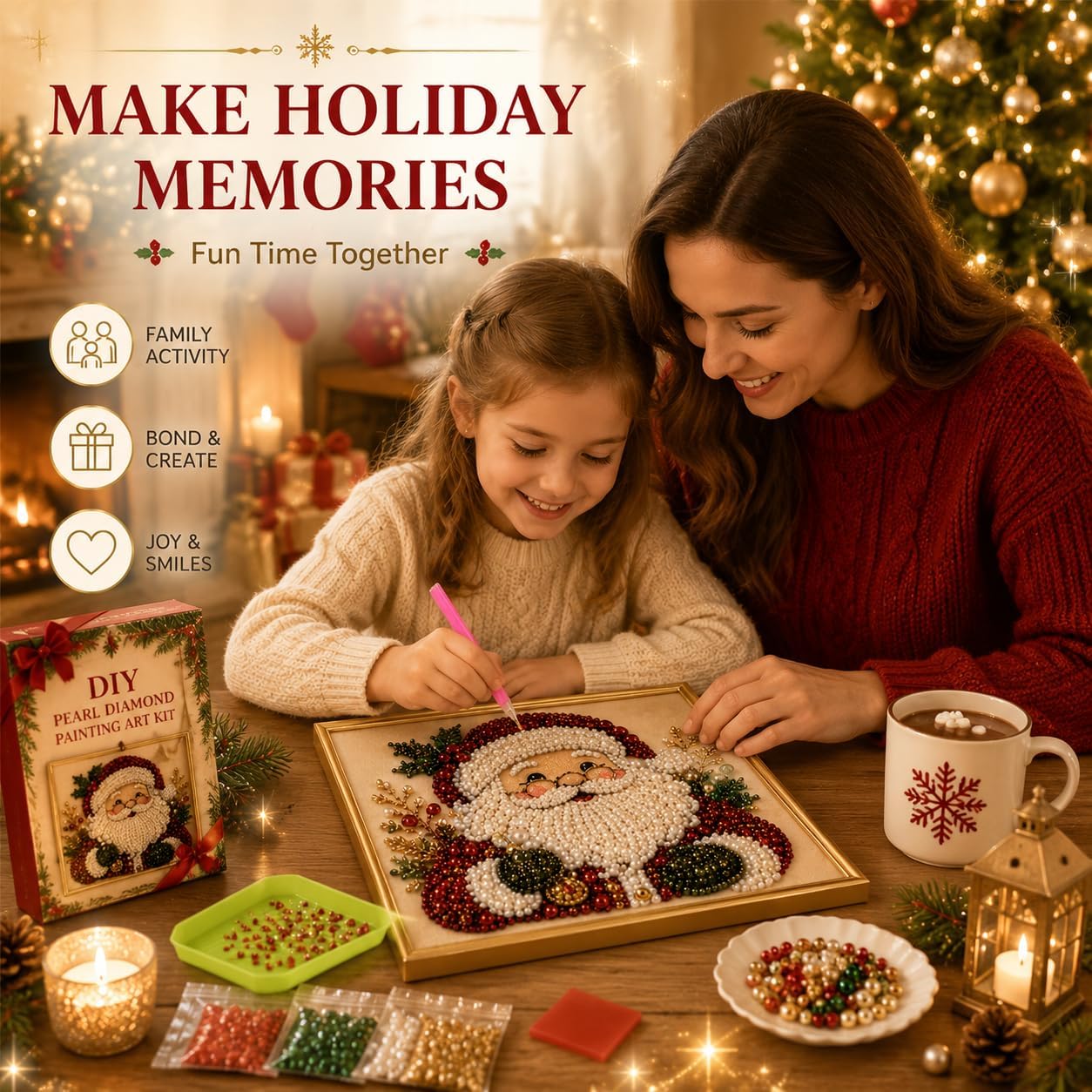 DIY Christmas Pearl Diamond Pa - Art Craft For Christmas 评论和价格