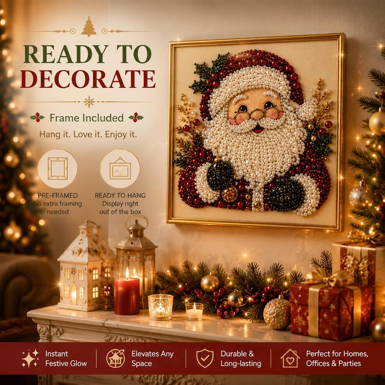 DIY Christmas Pearl Diamond Pa - Art Craft For Christmas 评论和价格