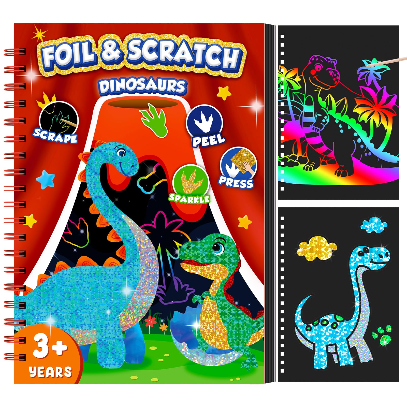 Dinosaur Scratch Art Book for  - Art Craft Dinosaurs 评论和价格