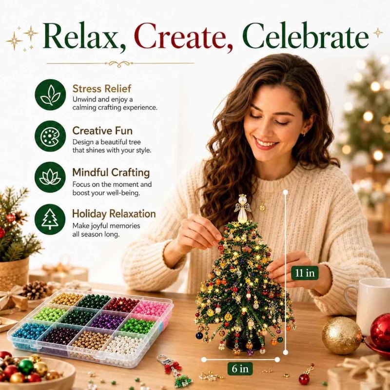 Beaded Christmas Tree Craft Ki - Art And Craft For Xmas 评论和价格