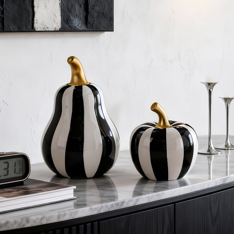 Black and White Striped Cerami - Tv Art And Craft 评论和价格