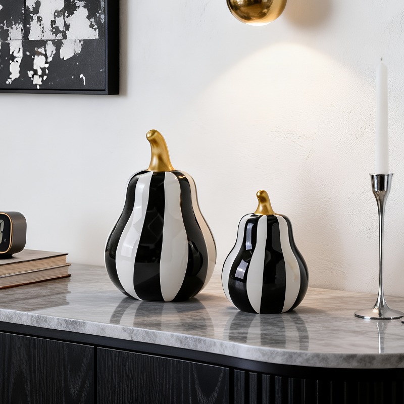 Black and White Striped Cerami - Tv Art And Craft 评论和价格