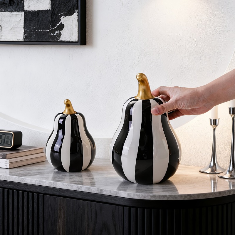 Black and White Striped Cerami - Tv Art And Craft 评论和价格