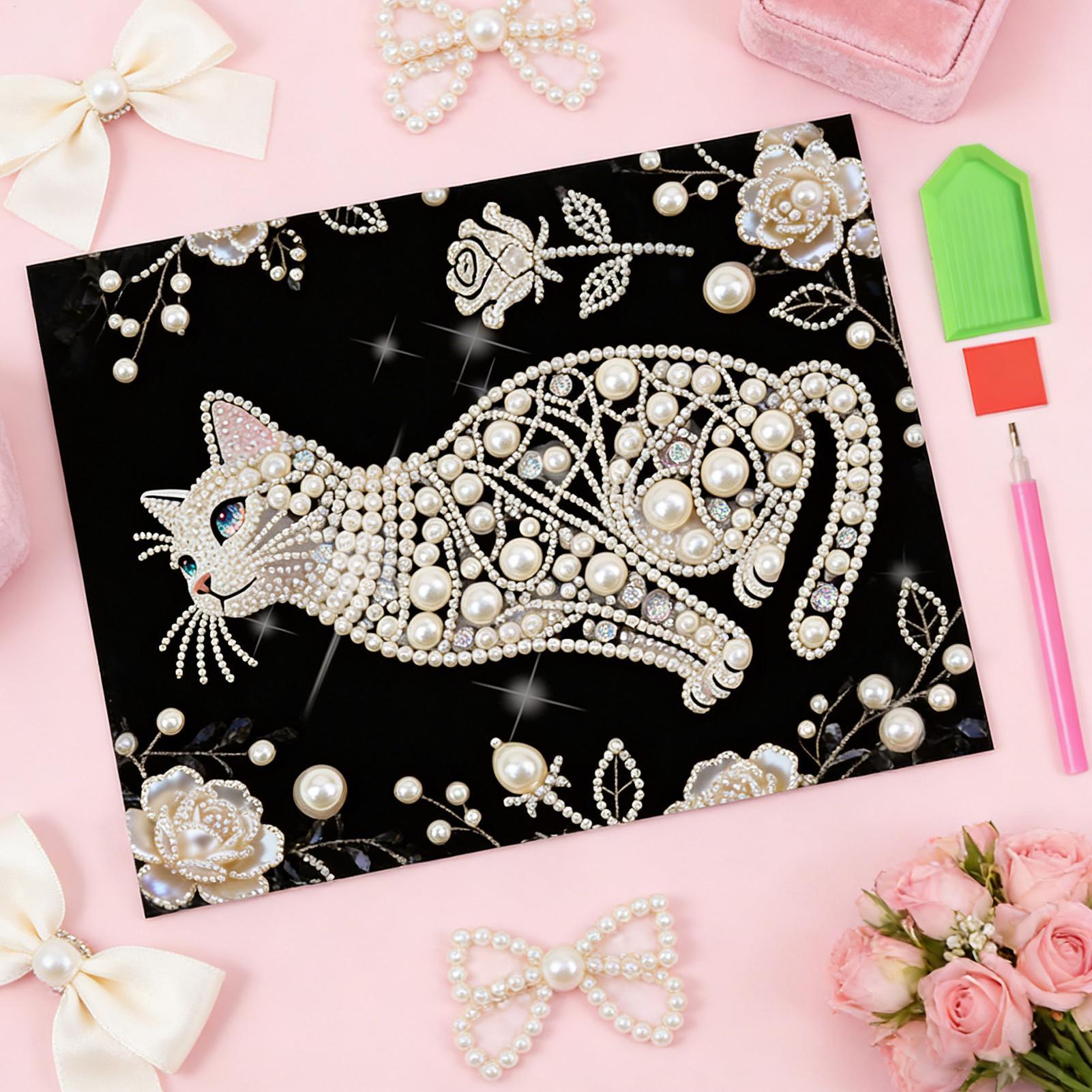 Cat Shape Pearl Painting Kits  - Art And Craft For Mother'S Day 评论和价格