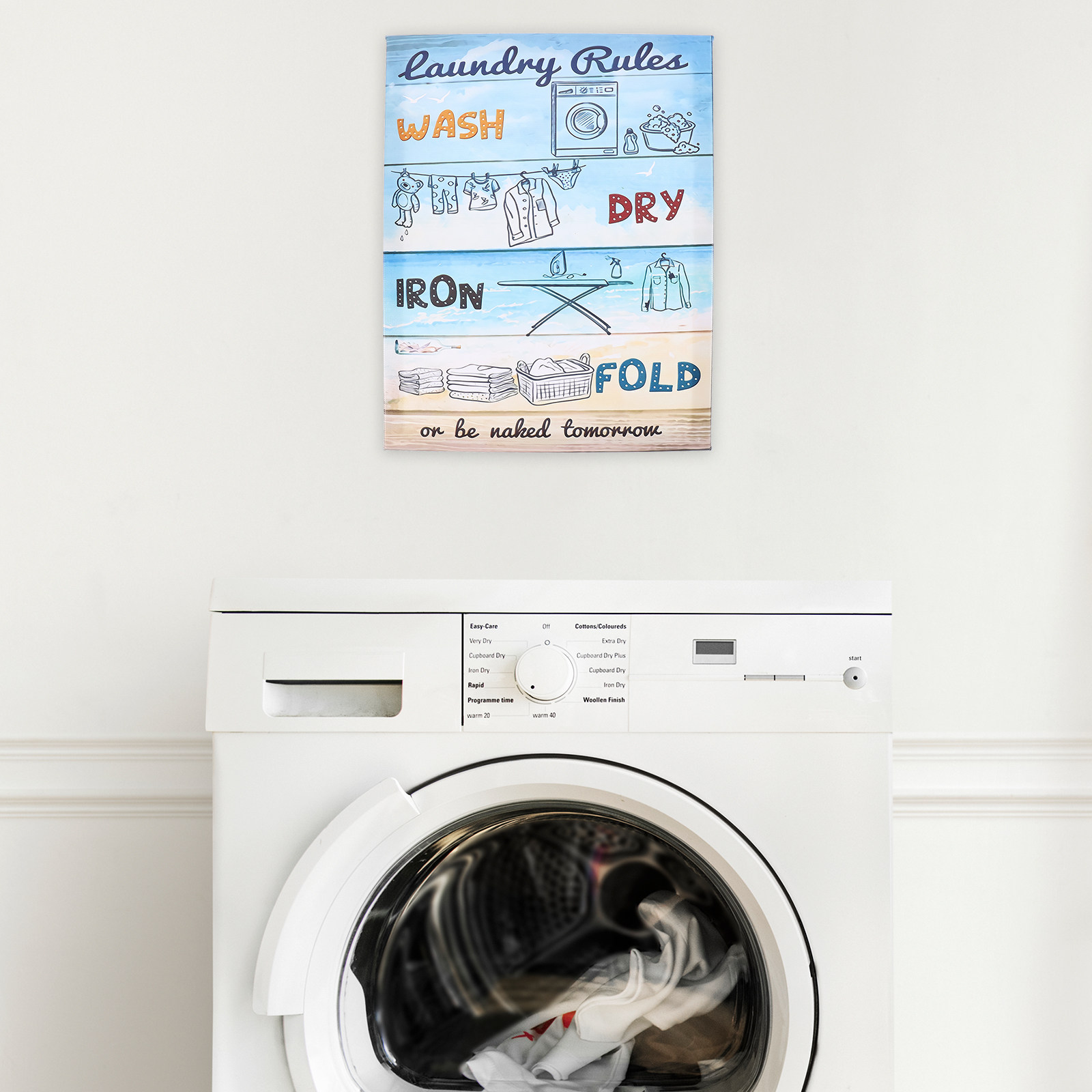 Laundry Rules Canvas Wall Art  - Art Craft Room Ideas 评论和价格