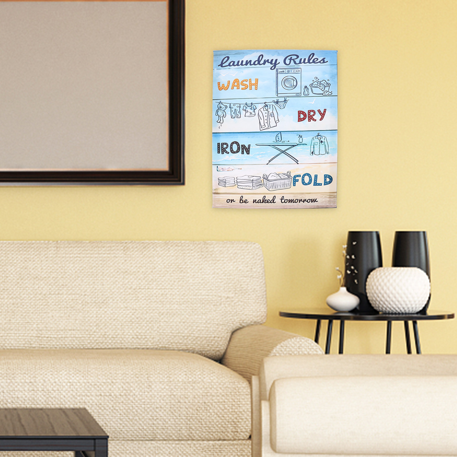 Laundry Rules Canvas Wall Art  - Art Craft Room Ideas 评论和价格