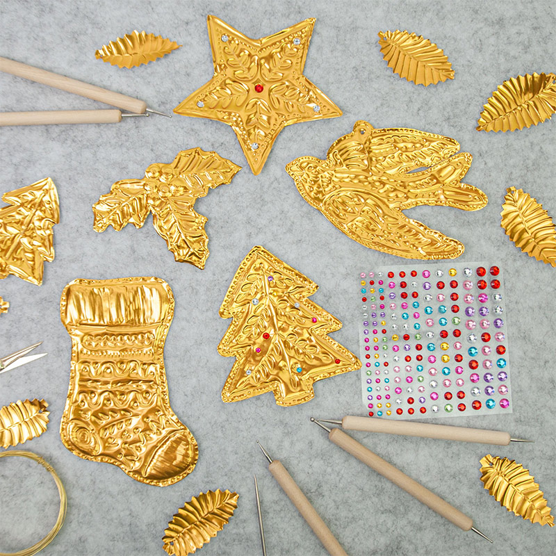 DIY Gold Foil Art Relief Chris - Art Craft For Christmas 评论和价格