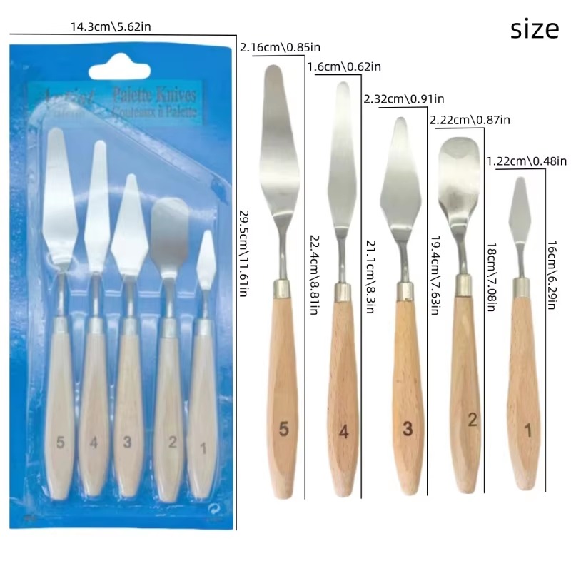 5Pcs Wooden Handle Painting Pa - Acrylic Pour Paint 评论和价格