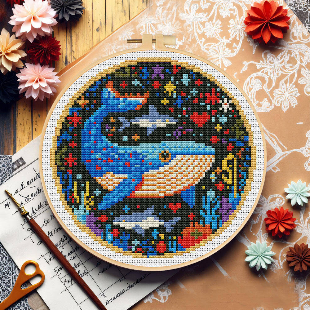 DIY Cross Stitch Whale Embroid - Art Craft And Cloth 评论和价格