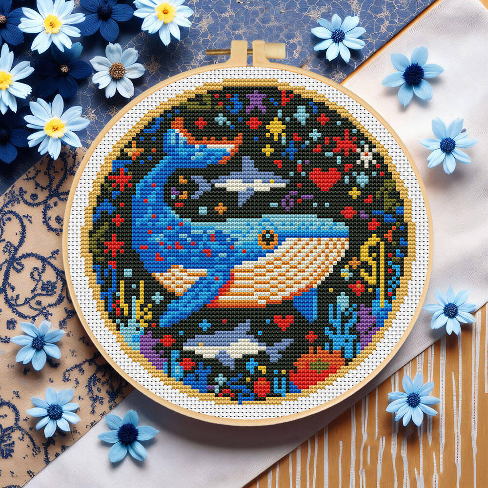 DIY Cross Stitch Whale Embroid - Art Craft And Cloth 评论和价格