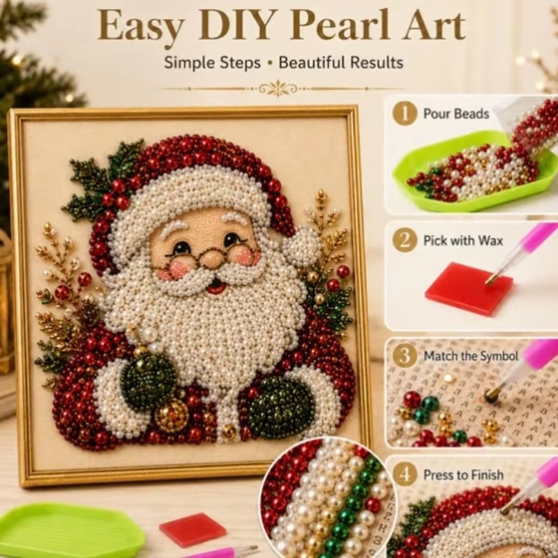 3D Christmas Pearl Rhinestone  - Art And Craft For Xmas 评论和价格