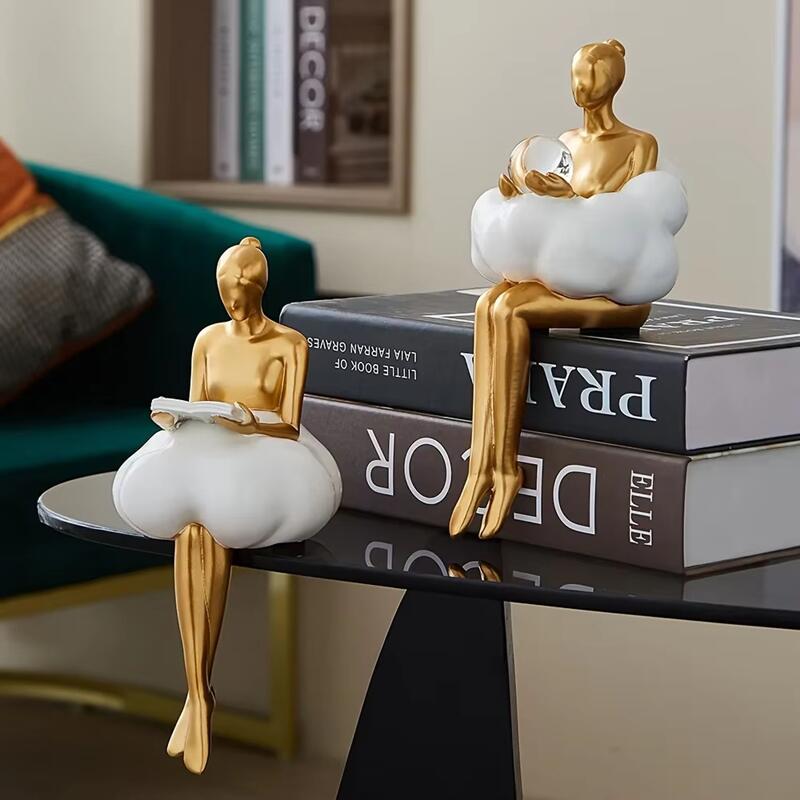 Nordic Cloud Dress Girl Statue - Art And Craft Studio 评论和价格