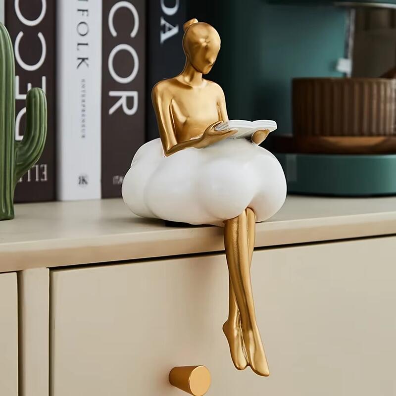 Nordic Cloud Dress Girl Statue - Art And Craft Studio 评论和价格