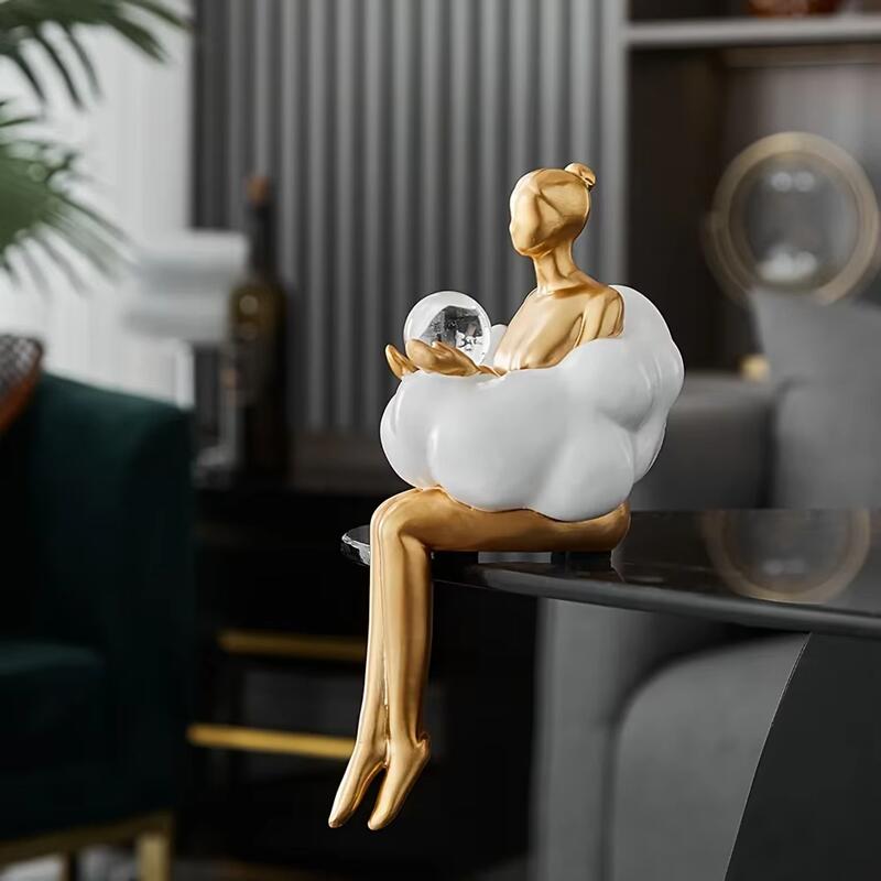 Nordic Cloud Dress Girl Statue - Art And Craft Studio 评论和价格