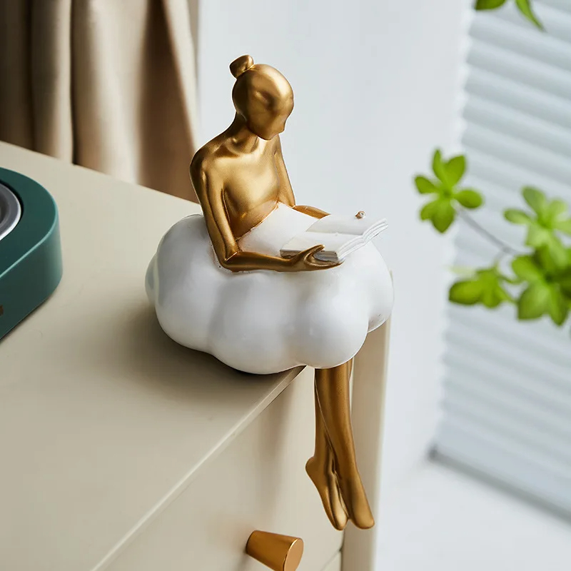 Nordic Cloud Dress Girl Statue - Art And Craft Studio 评论和价格