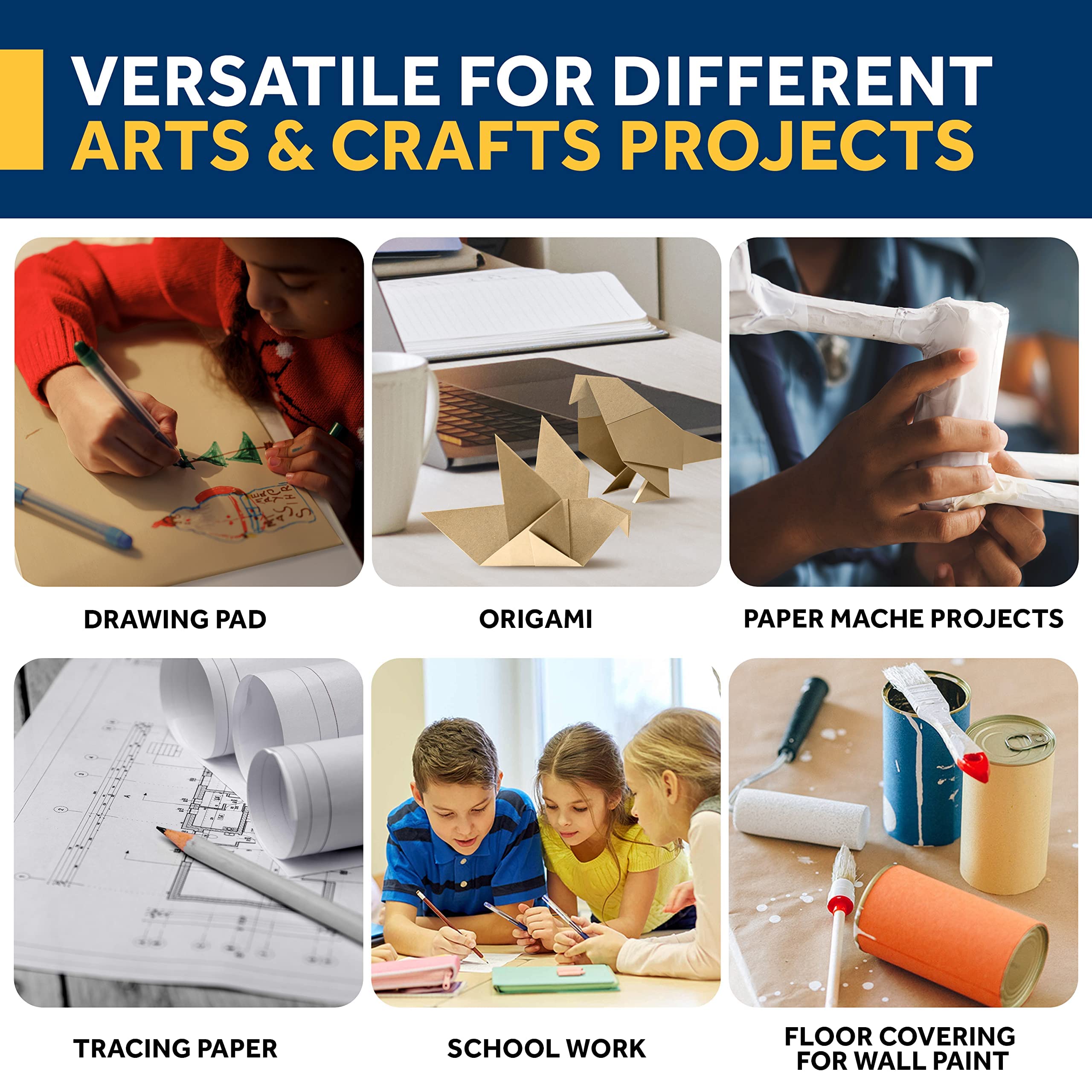 Brown Kraft Paper Ideal for Gi - Art Craft Recycled Materials 评论和价格