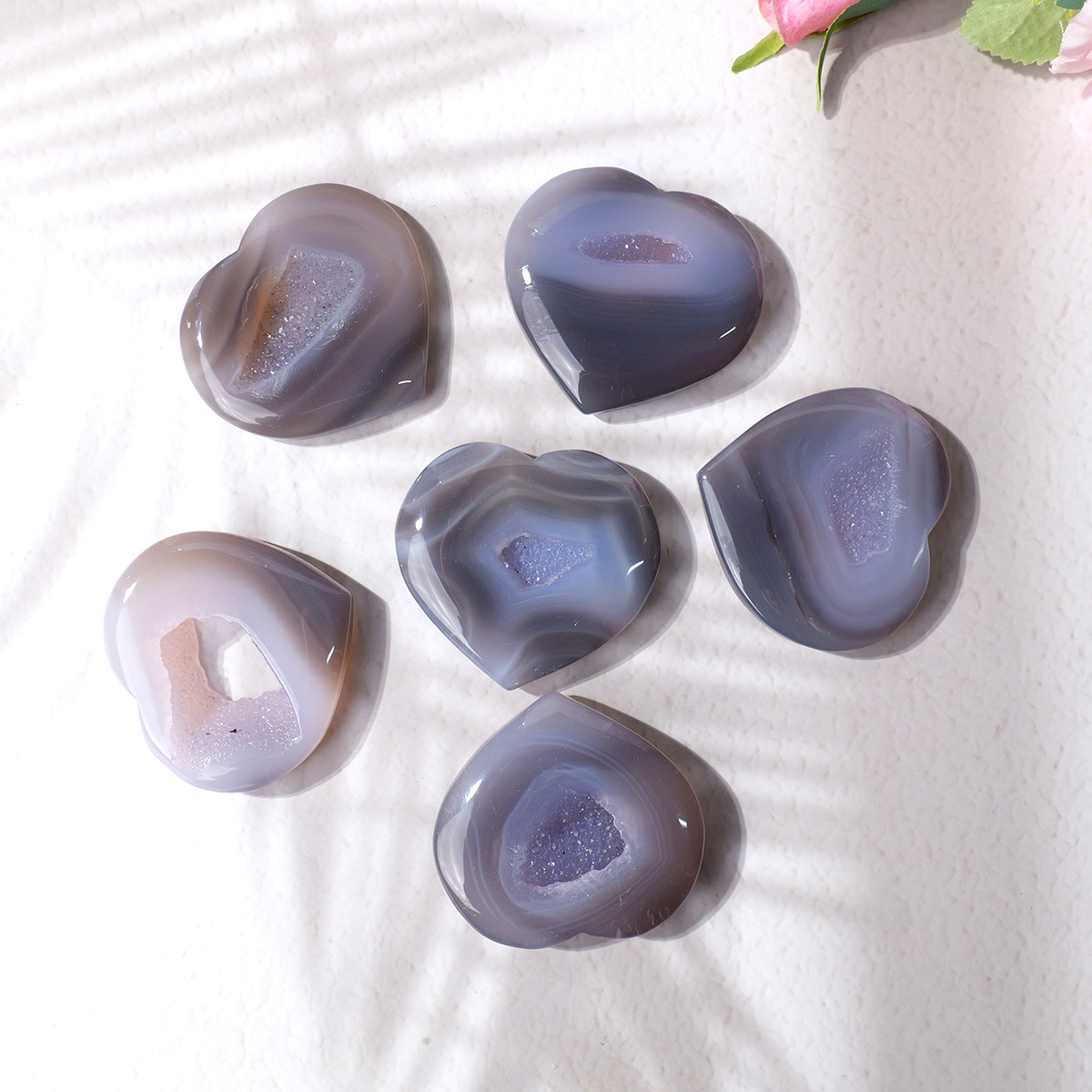 1PC Natural Agate Love Heart S - Art And Craft For Mother'S Day 评论和价格