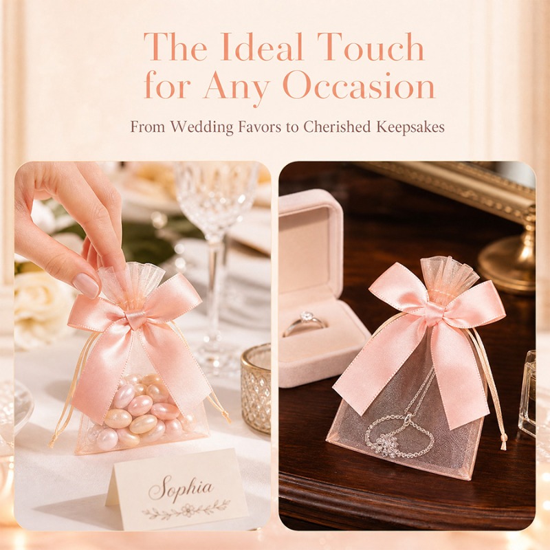 10/20pcs Pink Bow Gift Bags Tr - Art Craft And Cloth 评论和价格