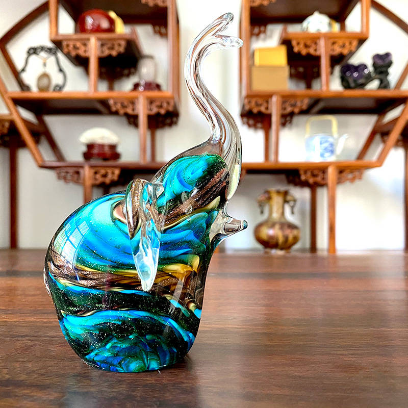 4 Colors Crystal Glass Elephan - Art And Craft For Xmas 评论和价格