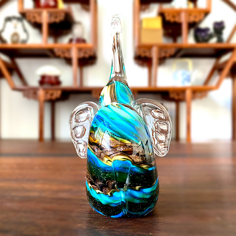 4 Colors Crystal Glass Elephan - Art And Craft For Xmas 评论和价格