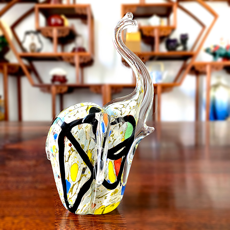 4 Colors Crystal Glass Elephan - Art And Craft For Xmas 评论和价格