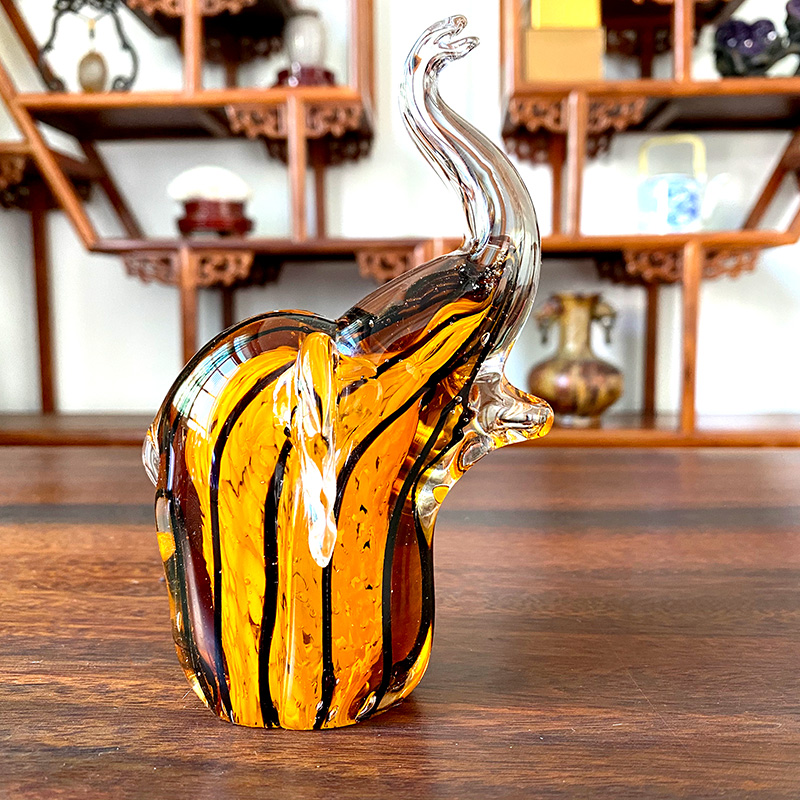 4 Colors Crystal Glass Elephan - Art And Craft For Xmas 评论和价格