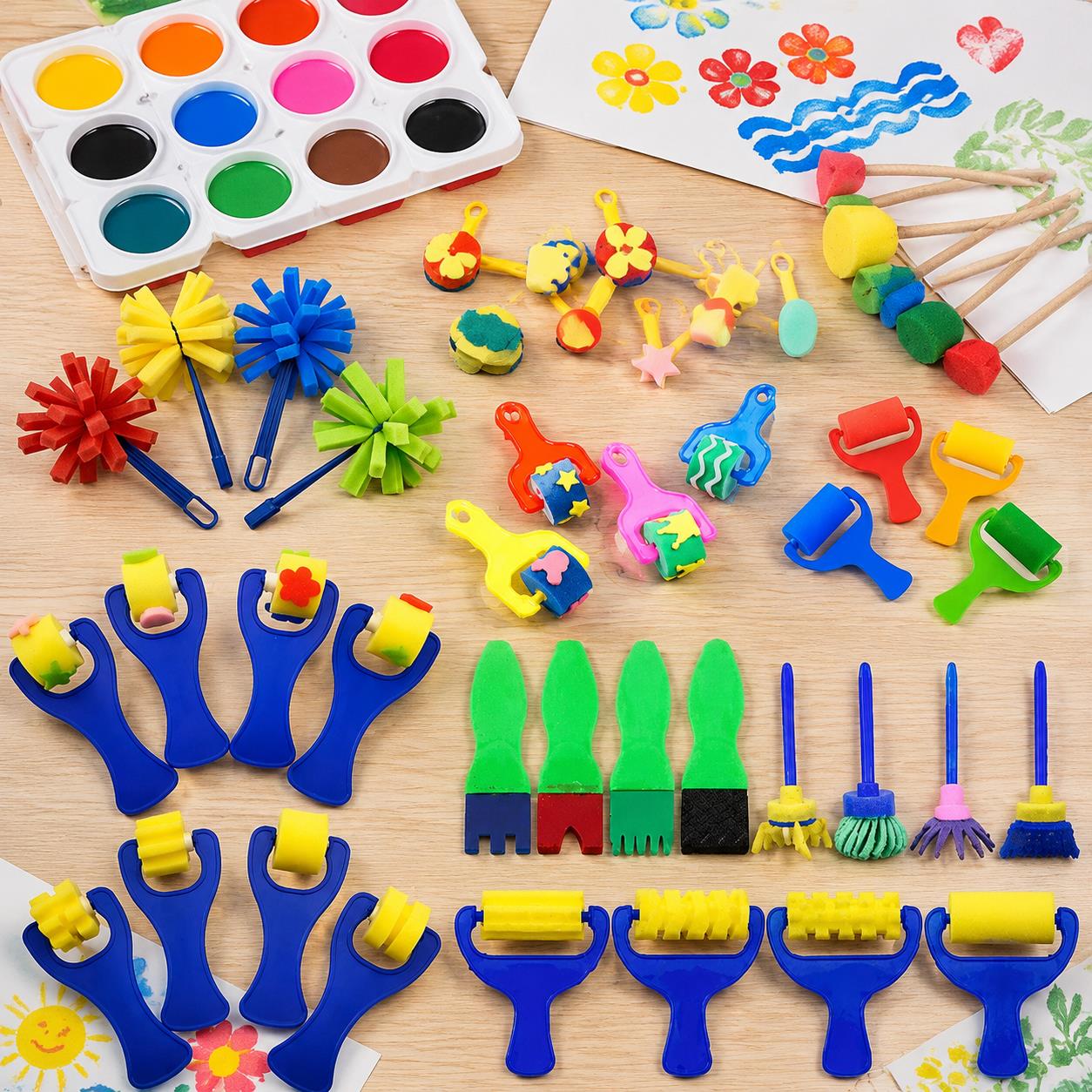 Bulk Painting Sponge & Brush B - Art And Craft Studio 评论和价格